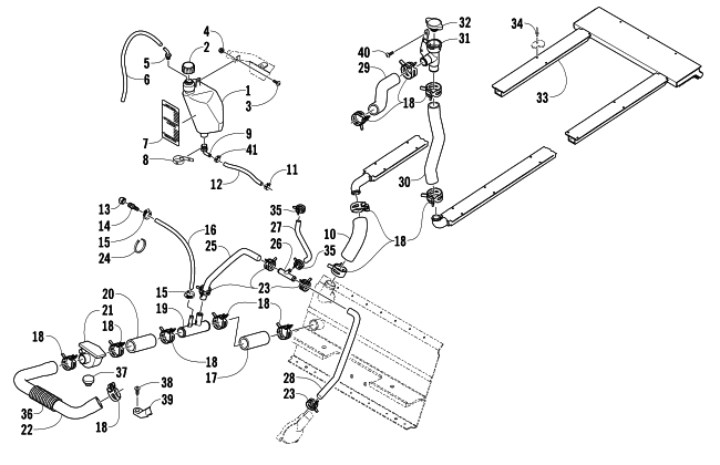 Parts Diagram for Arctic Cat 2006 T660 TURBO TOURING SNOWMOBILE COOLING ASSEMBLY