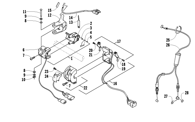 Parts Diagram for Arctic Cat 2006 SABERCAT 500 EFI LX SNOWMOBILE CONTROL ASSEMBLY