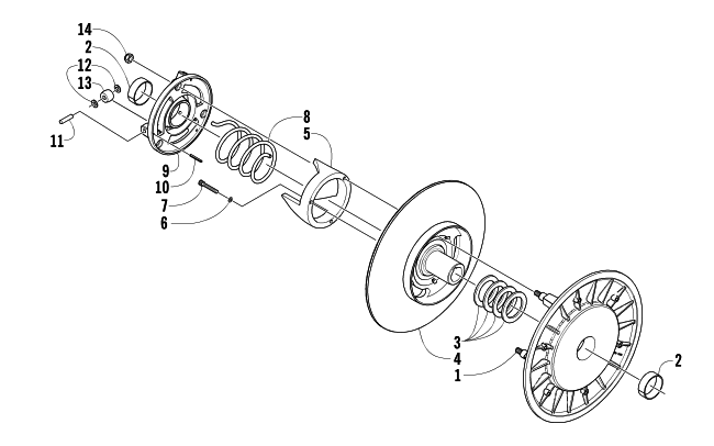 Parts Diagram for Arctic Cat 2006 SABERCAT 500 EFI SNOWMOBILE DRIVEN CLUTCH