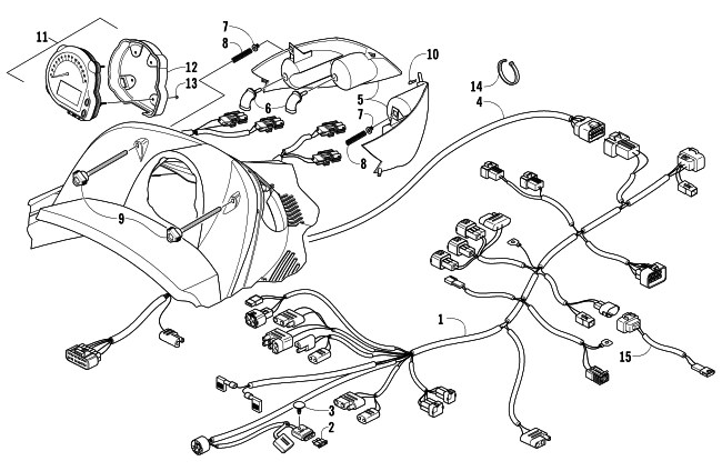 Parts Diagram for Arctic Cat 2006 SABERCAT 500 EFI SNOWMOBILE HEADLIGHT, INSTRUMENTS, AND WIRING ASSEMBLIES