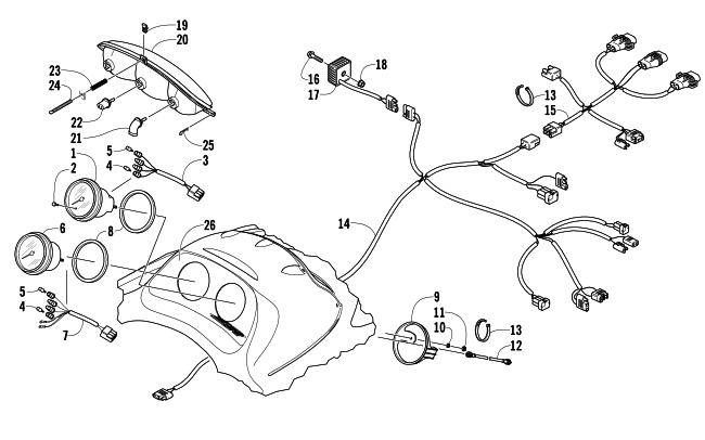 Parts Diagram for Arctic Cat 2006 ZR 900 EFI SNO PRO SNOWMOBILE HEADLIGHT, INSTRUMENTS, AND WIRING ASSEMBLIES