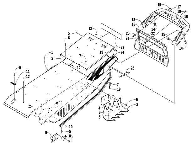 Parts Diagram for Arctic Cat 2006 ZR 900 EFI SNOWMOBILE TUNNEL AND REAR BUMPER