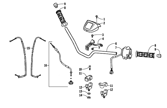 Parts Diagram for Arctic Cat 2008 90 UTILITY CALIFORNIA ATV HANDLEBAR AND CONTROL ASSEMBLY