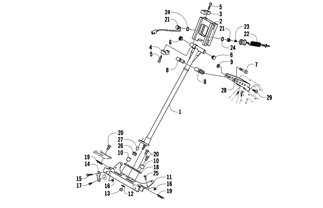 Parts Diagram for Arctic Cat 2007 AC 600 MODIFIED SNO PRO SNOWMOBILE STEERING POST ASSEMBLY