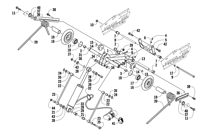 Parts Diagram for Arctic Cat 2006 AC 440 SNO PRO SNOWMOBILE REAR SUSPENSION REAR ARM ASSEMBLY