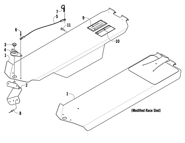 Parts Diagram for Arctic Cat 2006 AC 440 SNO PRO MODIFIED RACE SLED SNOWMOBILE BELT GUARD ASSEMBLY