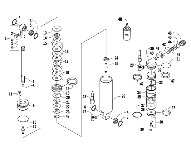 Parts Diagram for Arctic Cat 2006 AC 440 SNO PRO MODIFIED RACE SLED SNOWMOBILE REAR SUSPENSION REAR ARM SHOCK ABSORBER