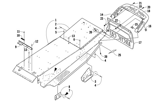 Parts Diagram for Arctic Cat 2006 PANTHER 660 TRAIL SNOWMOBILE TUNNEL AND REAR BUMPER