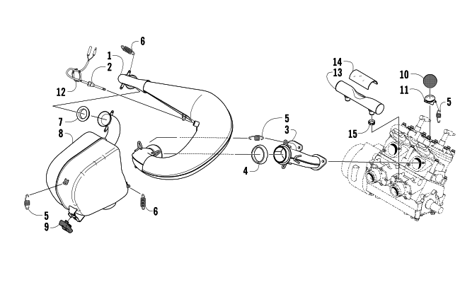 Parts Diagram for Arctic Cat 2006 AC 440 SNO PRO SNOWMOBILE EXHAUST ASSEMBLY