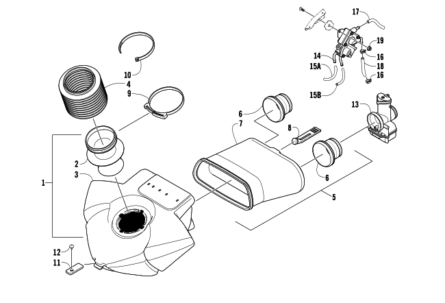 Parts Diagram for Arctic Cat 2006 AC 440 SNO PRO SNOWMOBILE AIR SILENCER ASSEMBLY