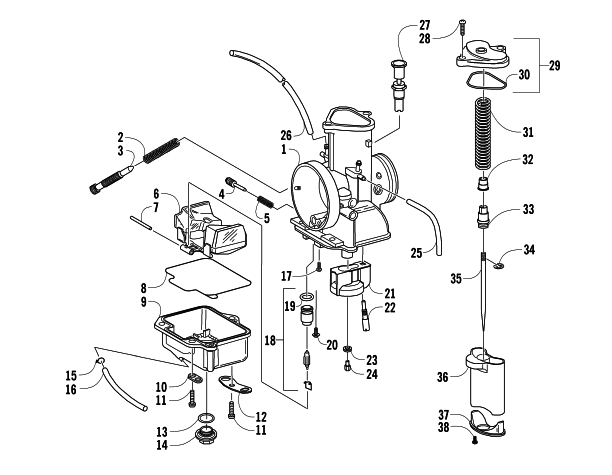 Parts Diagram for Arctic Cat 2006 AC 440 SNO PRO SNOWMOBILE CARBURETOR