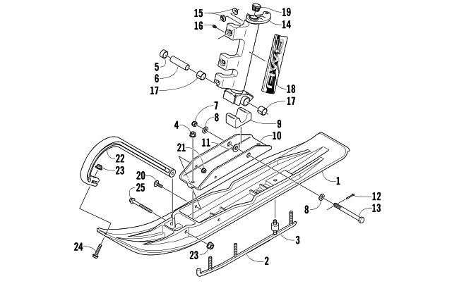 Parts Diagram for Arctic Cat 2006 BEARCAT WIDE TRACK SNOWMOBILE SKI AND SPINDLE ASSEMBLY