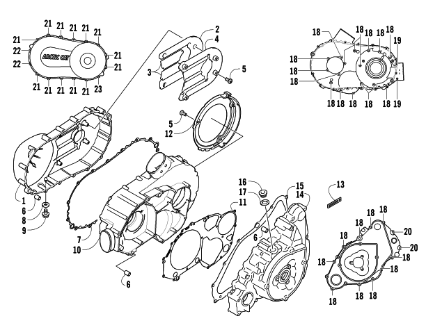 Parts Diagram for Arctic Cat 2006 650 H1 AUTOMATIC TRANSMISSION 4X4 SE ATV CLUTCH/V-BELT/MAGNETO COVER ASSEMBLY