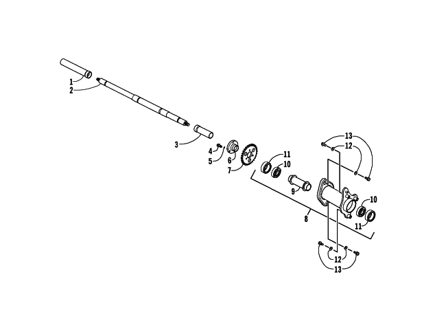 Parts Diagram for Arctic Cat 2008 90 DVX CALIFORNIA ATV REAR AXLE ASSEMBLY