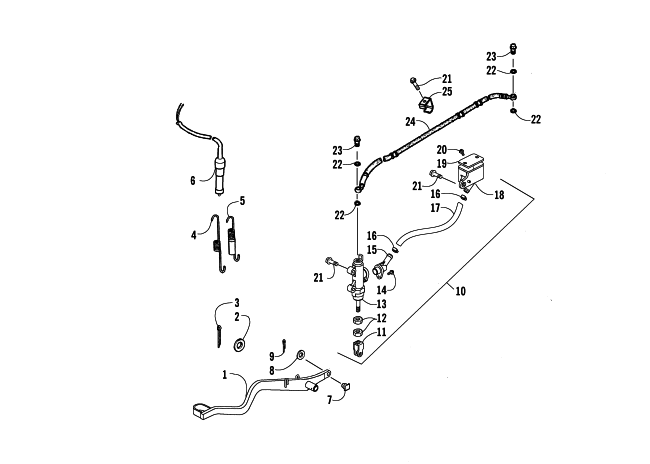 Parts Diagram for Arctic Cat 2008 250 DVX ATV AUXILIARY BRAKE ASSEMBLY