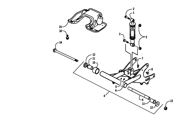 Parts Diagram for Arctic Cat 2006 90 UTILITY ATV REAR SUSPENSION ASSEMBLY