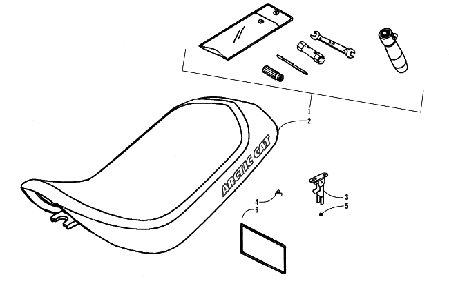 Parts Diagram for Arctic Cat 2008 90 DVX CALIFORNIA ATV SEAT AND TOOL KIT ASSEMBLY