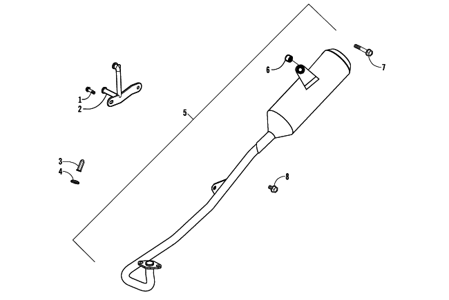 Parts Diagram for Arctic Cat 2007 90 DVX ATV EXHAUST ASSEMBLY