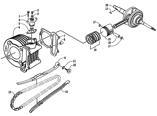 Parts Diagram for Arctic Cat 2008 90 DVX CALIFORNIA ATV PISTON ASSEMBLY