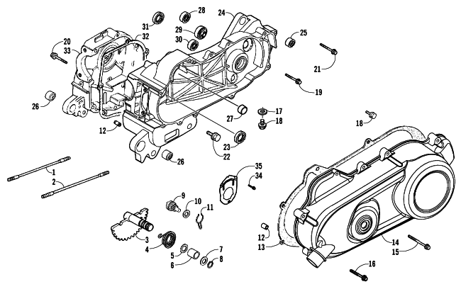 Parts Diagram for Arctic Cat 2006 90 DVX ATV CRANKCASE ASSEMBLY