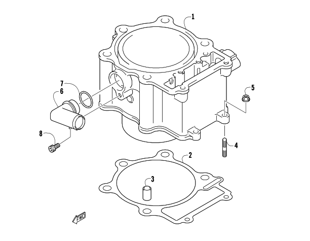 Parts Diagram for Arctic Cat 2008 700 EFI AUTOMATIC TRANSMISSION 4X4 TRV LE ATV CYLINDER ASSEMBLY