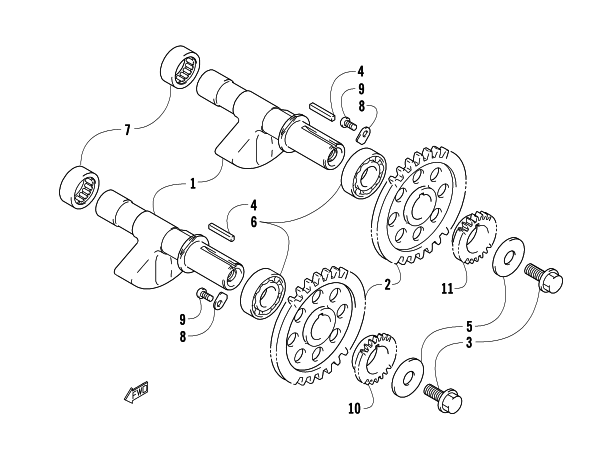Parts Diagram for Arctic Cat 2008 700 EFI AUTOMATIC TRANSMISSION 4X4 TRV LE ATV CRANK BALANCER ASSEMBLY