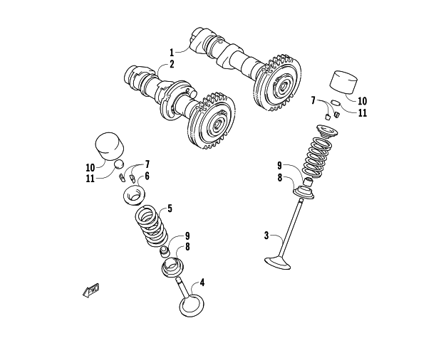 Parts Diagram for Arctic Cat 2008 700 EFI AUTOMATIC TRANSMISSION 4X4 TRV LE ATV CAMSHAFT/VALVE ASSEMBLY