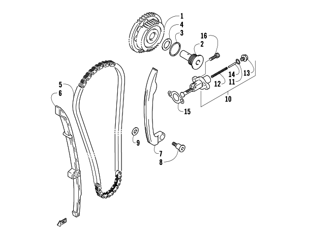 Parts Diagram for Arctic Cat 2008 700 EFI AUTOMATIC TRANSMISSION 4X4 TRV LE ATV CAM CHAIN ASSEMBLY