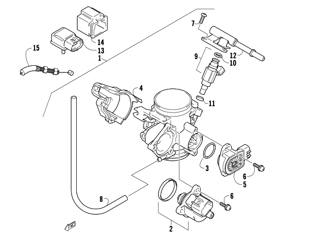 Parts Diagram for Arctic Cat 2008 700 EFI AUTOMATIC TRANSMISSION 4X4 FIS LE ATV THROTTLE BODY ASSEMBLY