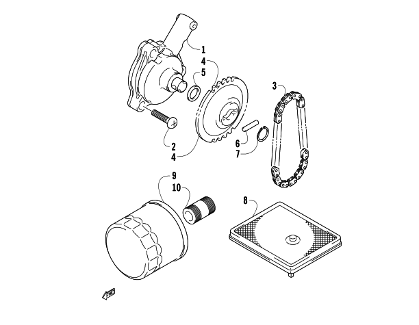 Parts Diagram for Arctic Cat 2008 700 EFI AUTOMATIC TRANSMISSION 4X4 TRV LE ATV OIL FILTER/PUMP ASSEMBLY