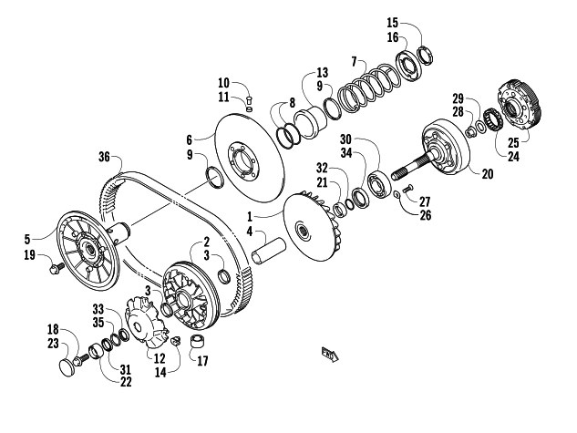 Parts Diagram for Arctic Cat 2008 700 EFI AUTOMATIC TRANSMISSION 4X4 TRV LE ATV TRANSMISSION ASSEMBLY