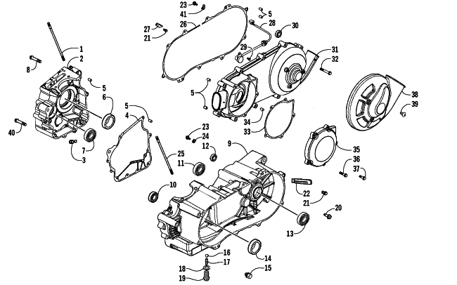 Parts Diagram for Arctic Cat 2008 250 DVX ATV CRANKCASE ASSEMBLY