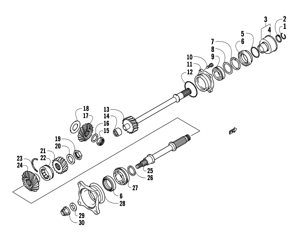 Parts Diagram for Arctic Cat 2008 700 EFI AUTOMATIC TRANSMISSION 4X4 FIS LE ATV SECONDARY DRIVE ASSEMBLY