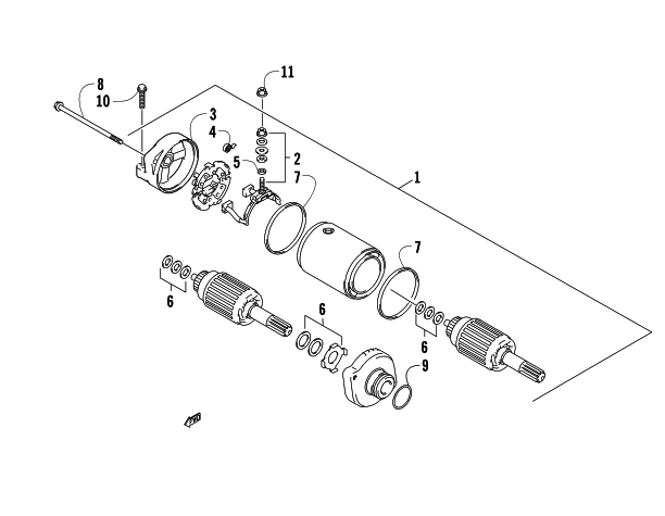 Parts Diagram for Arctic Cat 2008 700 EFI AUTOMATIC TRANSMISSION 4X4 FIS LE ATV STARTER MOTOR ASSEMBLY