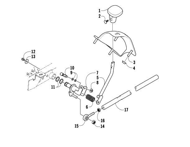 Parts Diagram for Arctic Cat 2008 700 EFI AUTOMATIC TRANSMISSION 4X4 FIS LE ATV SHIFT LEVER ASSEMBLY