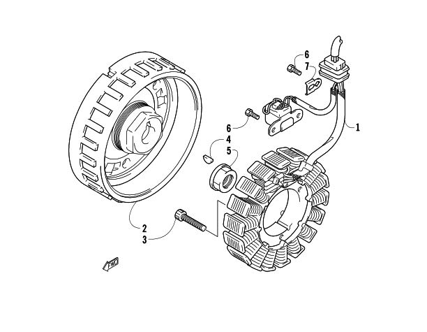 Parts Diagram for Arctic Cat 2008 700 EFI AUTOMATIC TRANSMISSION 4X4 TRV LE ATV MAGNETO ASSEMBLY