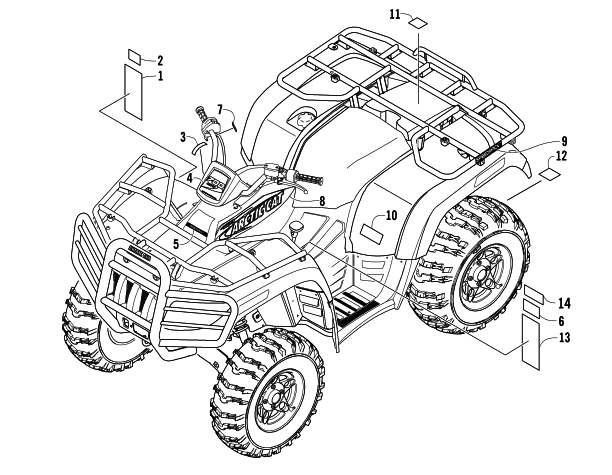 Parts Diagram for Arctic Cat 2006 700 AUTOMATIC TRANSMISSION 4X4 FIS SE ATV DECALS