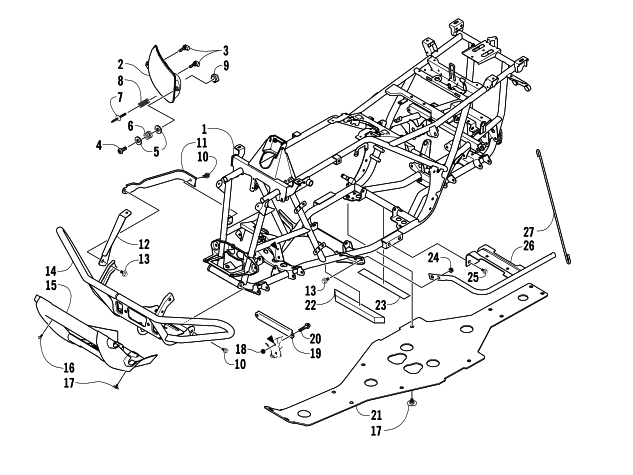 Parts Diagram for Arctic Cat 2006 500 AUTOMATIC TRANSMISSION 4X4 FIS ATV FRAME AND RELATED PARTS