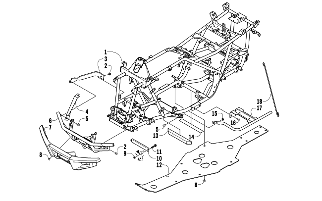 Parts Diagram for Arctic Cat 2007 400 MANUAL TRANSMISSION 4X4 FIS ATV FRAME AND RELATED PARTS