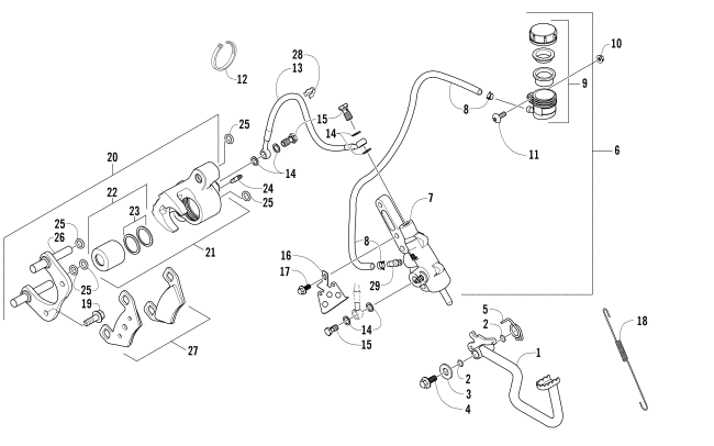 Parts Diagram for Arctic Cat 2007 400 AUTOMATIC TRANSMISSION 4X4 TRV ATV AUXILIARY BRAKE ASSEMBLY