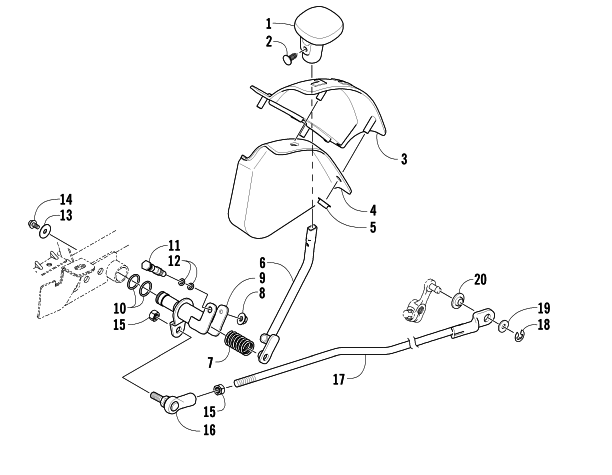 Parts Diagram for Arctic Cat 2007 500 AUTOMATIC TRANSMISSION 4X4 FIS ATV REVERSE SHIFT LEVER ASSEMBLY