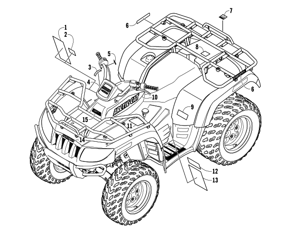 Parts Diagram for Arctic Cat 2007 500 AUTOMATIC TRANSMISSION 4X4 FIS ATV DECALS