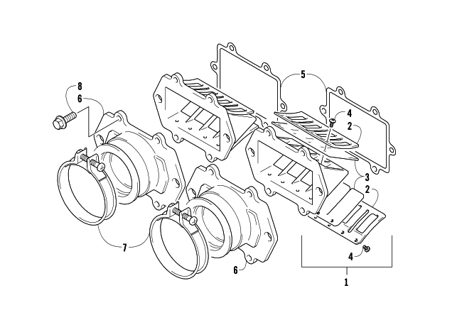 Parts Diagram for Arctic Cat 2009 M1000 162 SNOWMOBILE REED VALVE ASSEMBLY