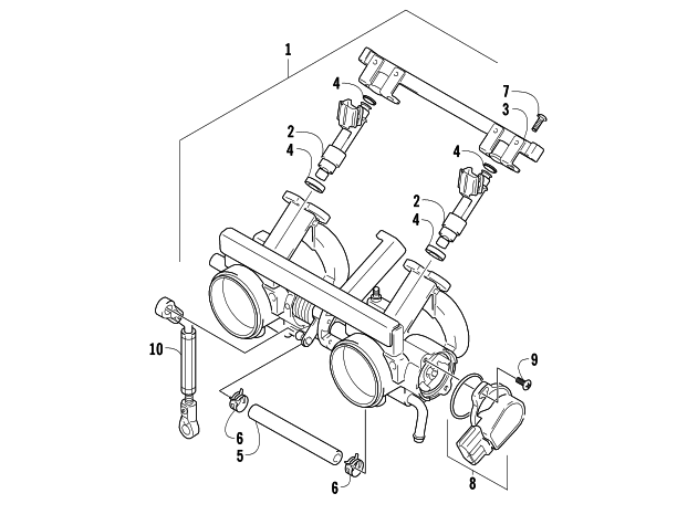 Parts Diagram for Arctic Cat 2009 CF1000 LE SNO PRO SNOWMOBILE THROTTLE BODY ASSEMBLY