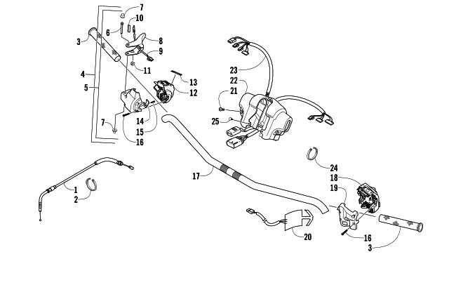 Parts Diagram for Arctic Cat 2007 JAGUAR Z1 EARLY BUILD SNOWMOBILE HANDLEBAR AND CONTROLS