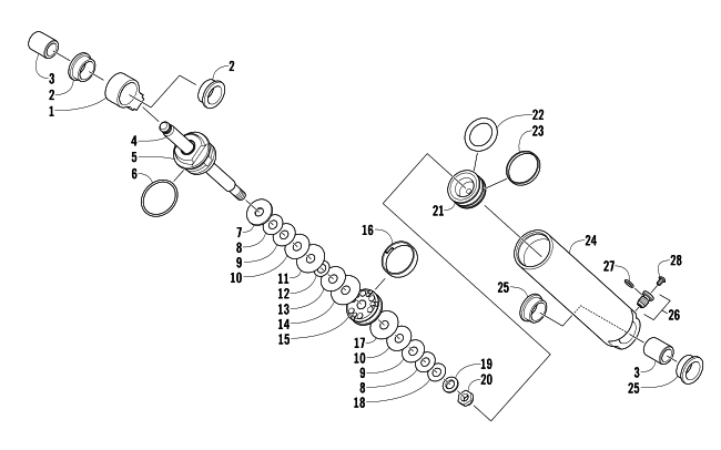Parts Diagram for Arctic Cat 2009 F8 EFI LXR SNOWMOBILE REAR SUSPENSION REAR ARM SHOCK ABSORBER