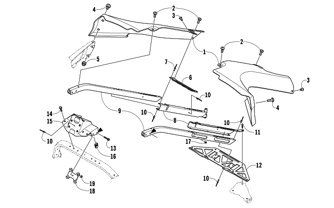 Parts Diagram for Arctic Cat 2007 JAGUAR Z1 EARLY BUILD SNOWMOBILE SEAT SUPPORT ASSEMBLY