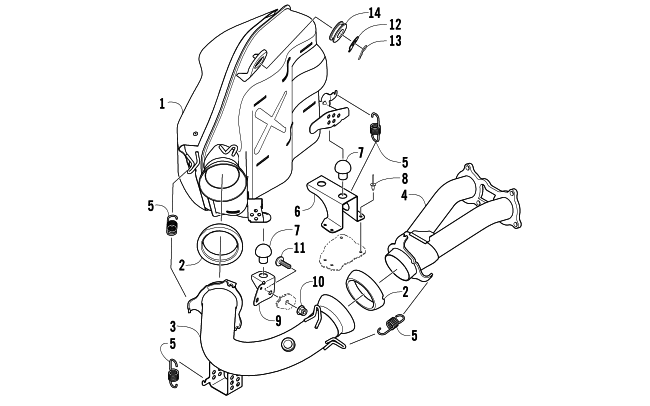 Parts Diagram for Arctic Cat 2007 JAGUAR Z1 EARLY BUILD SNOWMOBILE EXHAUST ASSEMBLY