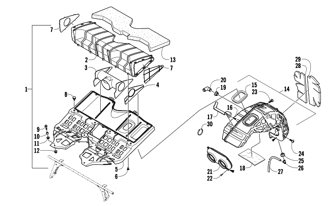 Parts Diagram for Arctic Cat 2007 JAGUAR Z1 EARLY BUILD SNOWMOBILE AIR SILENCER ASSEMBLY