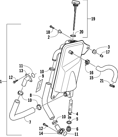 Parts Diagram for Arctic Cat 2007 JAGUAR Z1 EARLY BUILD SNOWMOBILE OIL TANK ASSEMBLY